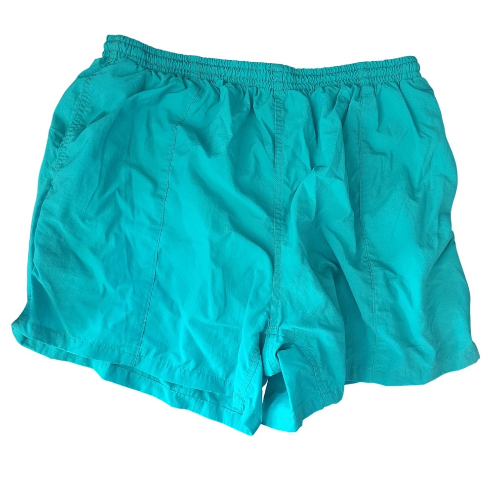 Savile Row Mens Teal Nylon Swim Trunks Mesh Lined Elastic Waist Shorts Large